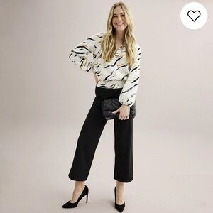 Women's LC Lauren Conrad Super High Rise Wildflower Wide Leg Crop Ponte Pants